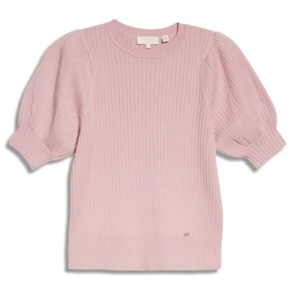 NWT Ted Baker London‎ Rib Puff Short Sleeve Sweater - Picture 1 of 8